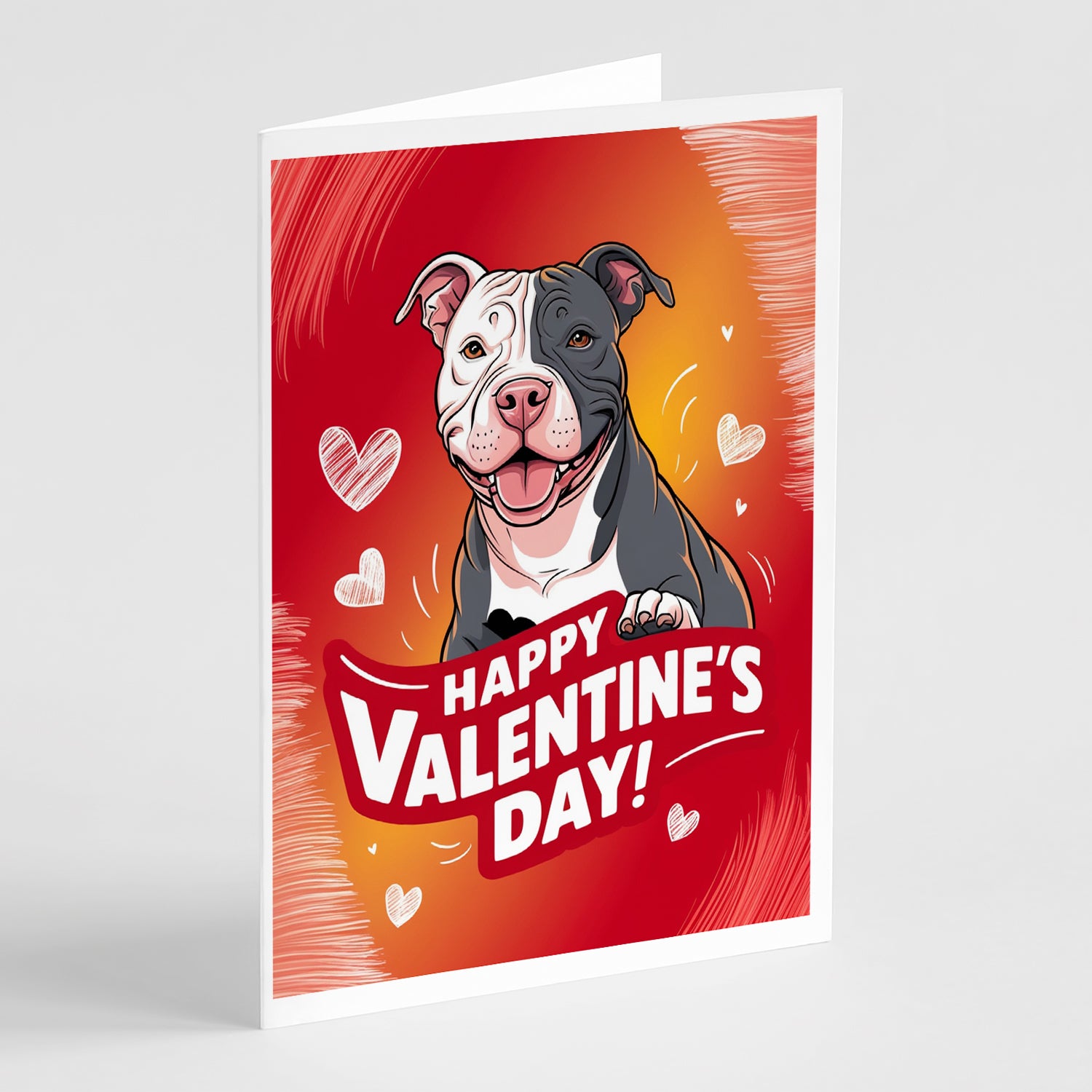 Buy this Pit Bull Terrier Happy Valentine's Day Greeting Cards Pack of 8