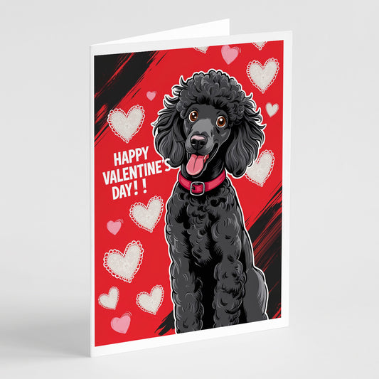 Buy this Black Standard Poodle Happy Valentine's Day Greeting Cards Pack of 8