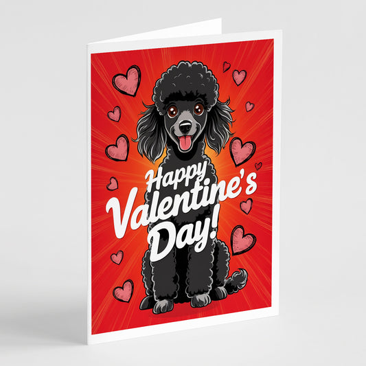 Buy this Black Toy Poodle Happy Valentine's Day Greeting Cards Pack of 8