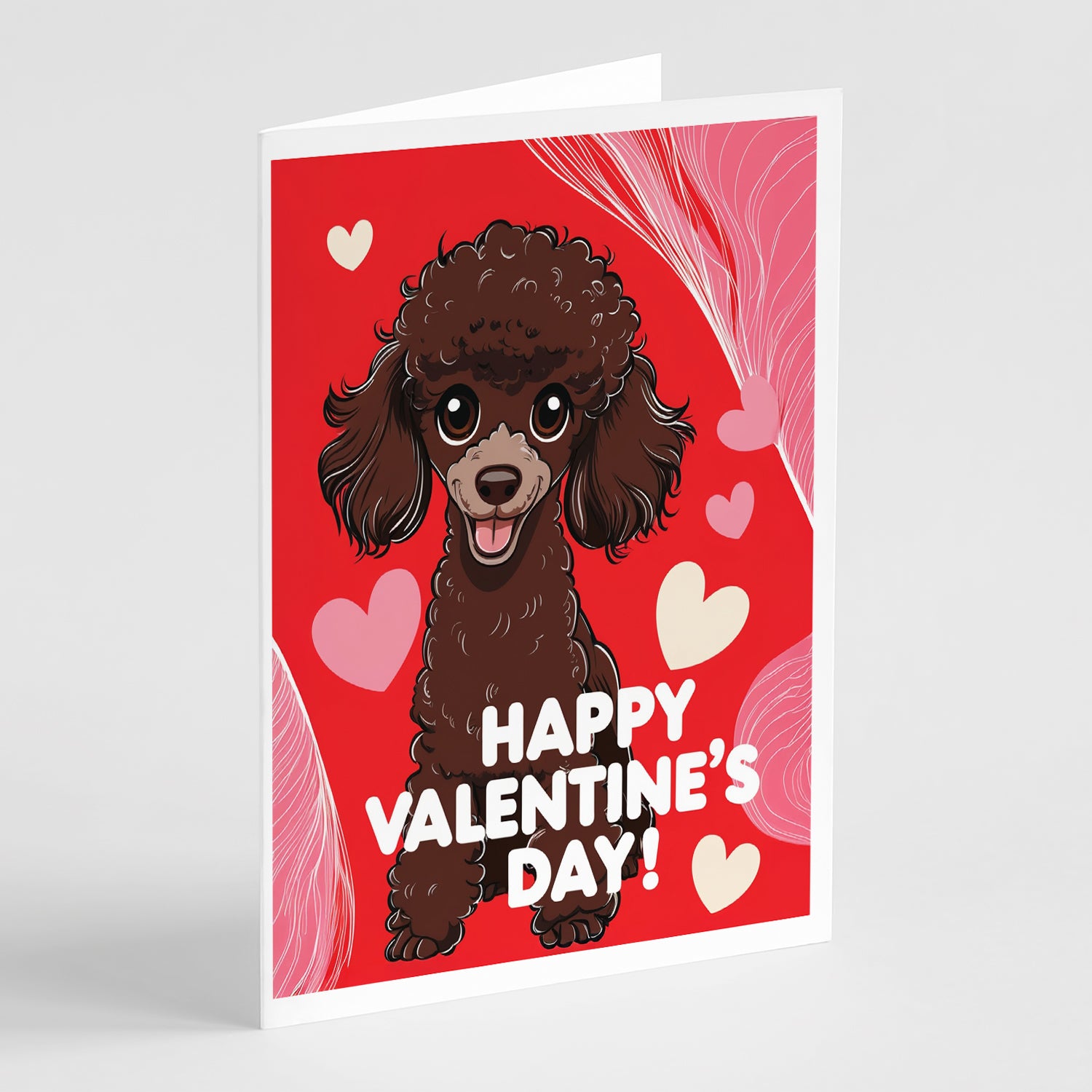 Buy this Chocolate Toy Poodle Happy Valentine's Day Greeting Cards Pack of 8