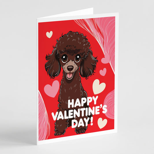 Buy this Chocolate Toy Poodle Happy Valentine's Day Greeting Cards Pack of 8
