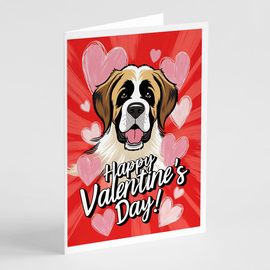 Buy this Saint Bernard Happy Valentine's Day Greeting Cards Pack of 8