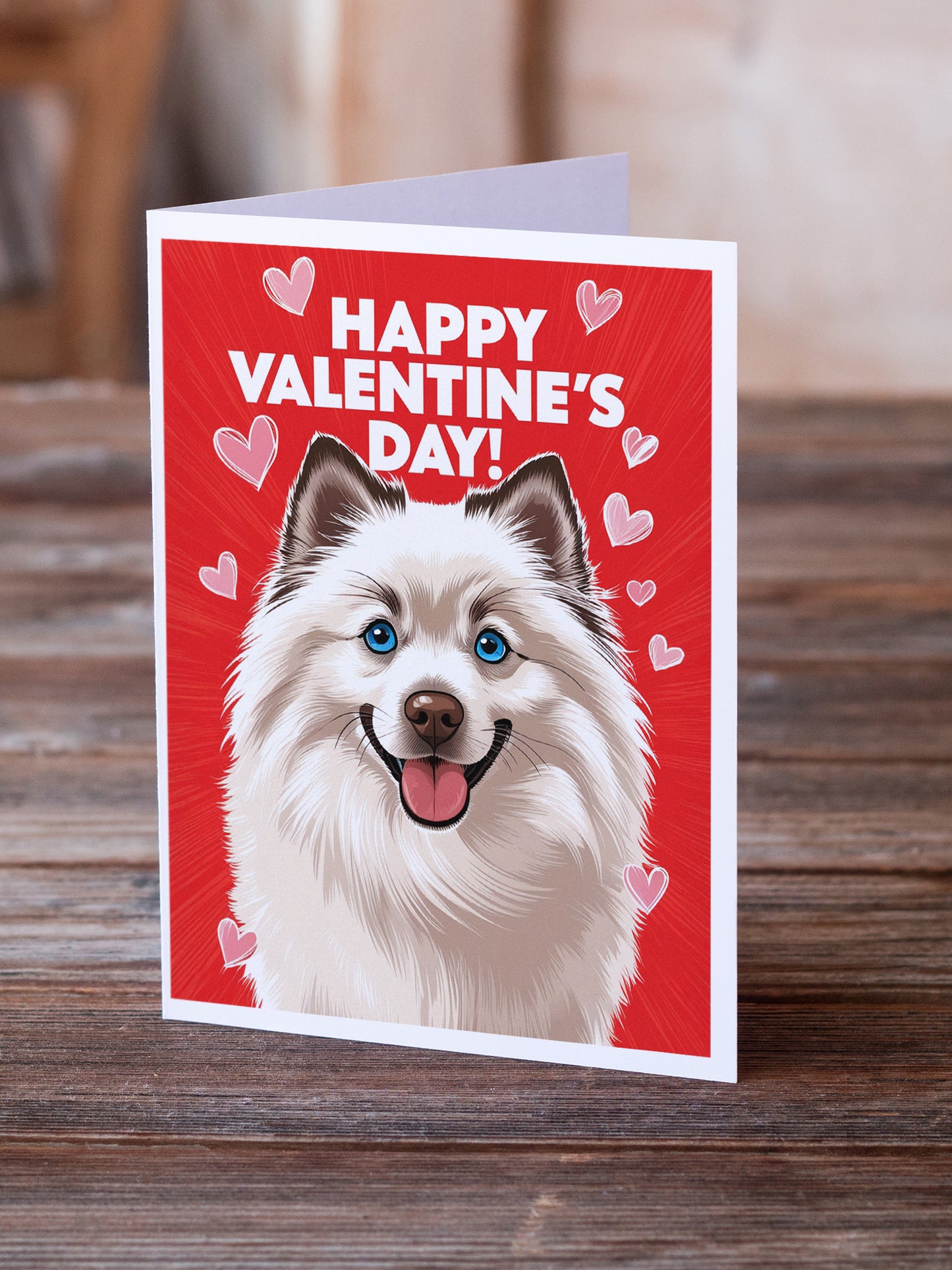 Samoyed Happy Valentine's Day Greeting Cards Pack of 8