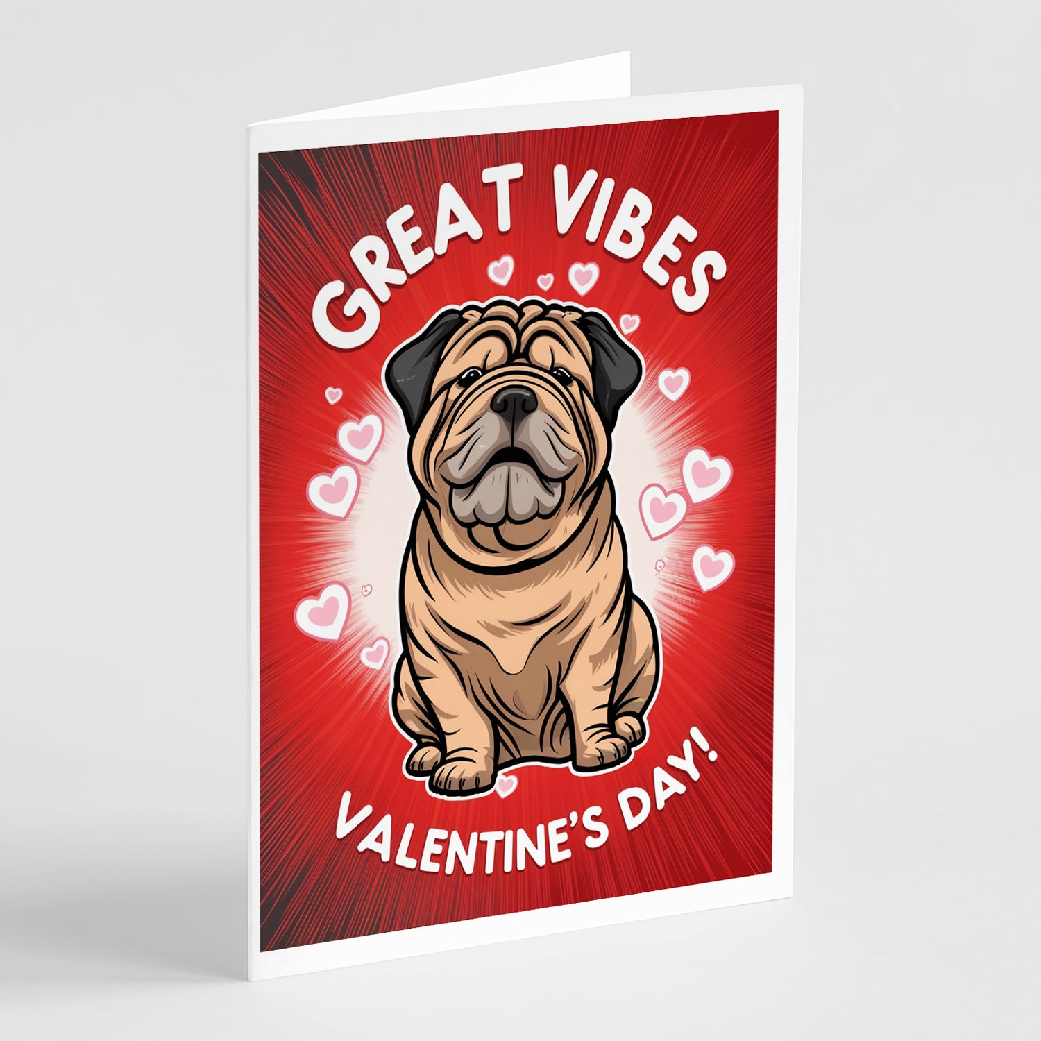 Buy this Shar Pei Happy Valentine's Day Greeting Cards Pack of 8