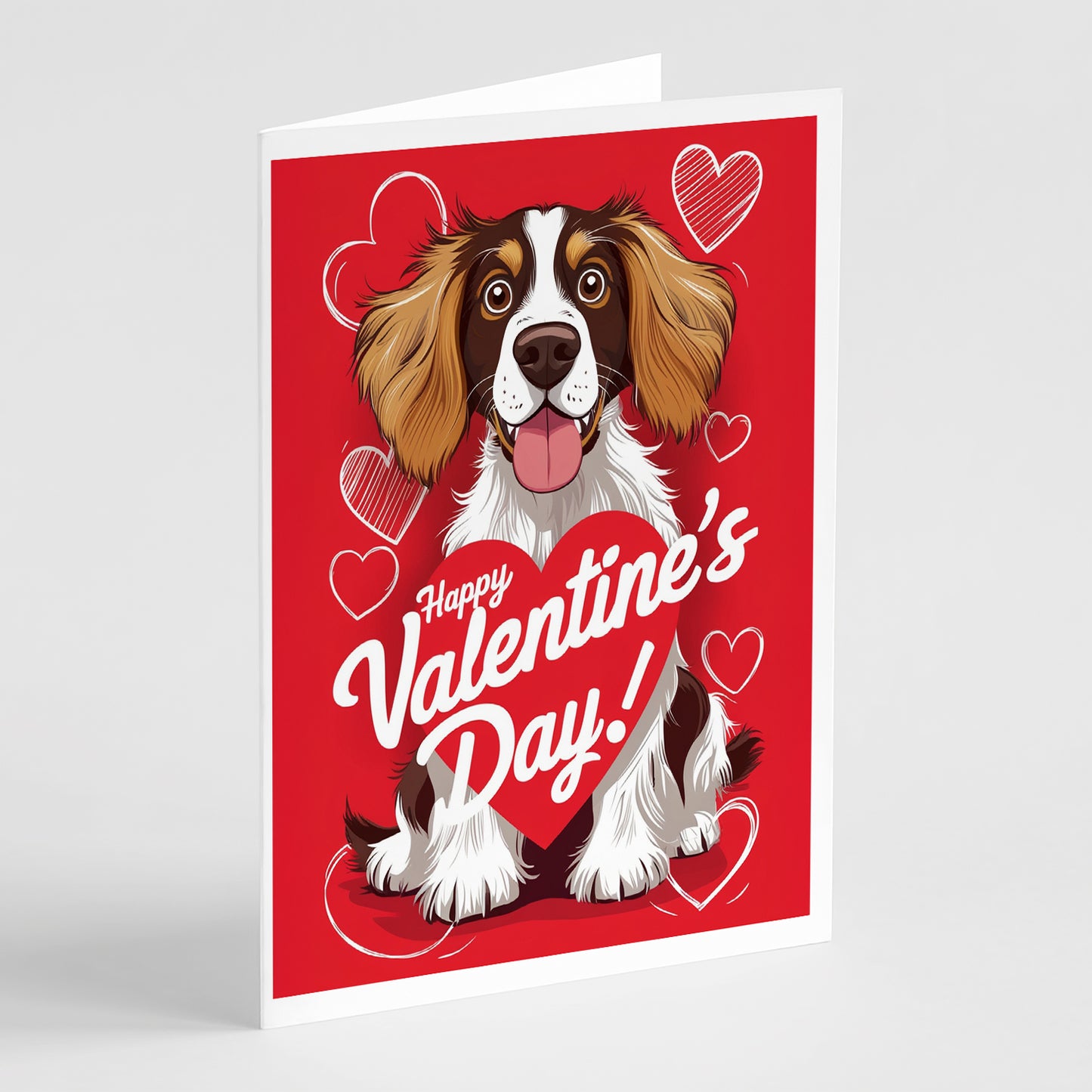 Buy this Welsh Springer Spaniel Happy Valentine's Day Greeting Cards Pack of 8