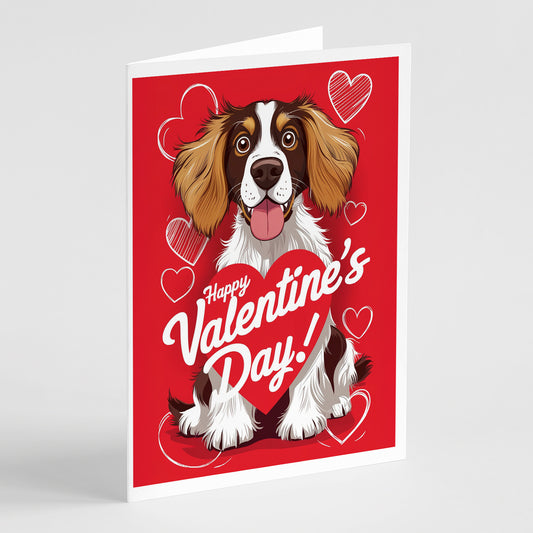 Buy this Welsh Springer Spaniel Happy Valentine's Day Greeting Cards Pack of 8
