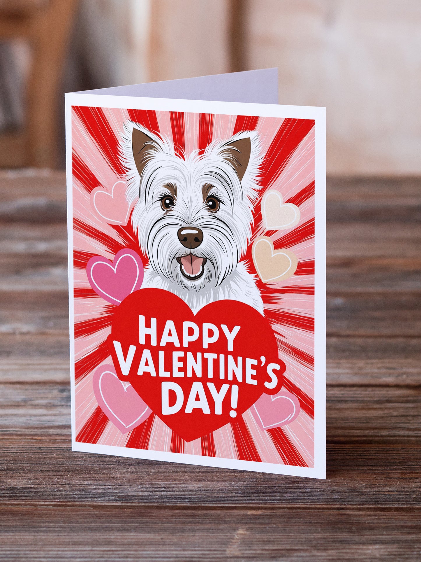 Westie Happy Valentine's Day Greeting Cards Pack of 8