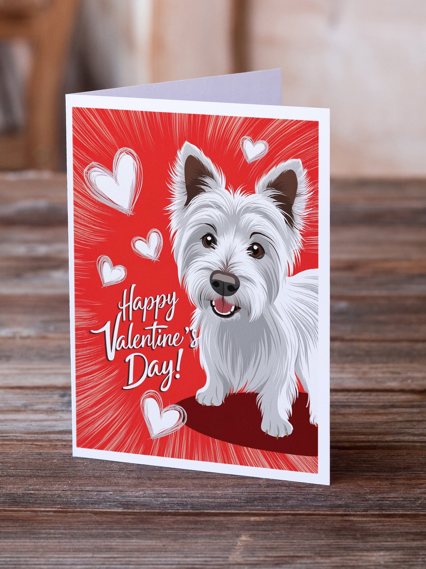 Westie Happy Valentine's Day Greeting Cards Pack of 8