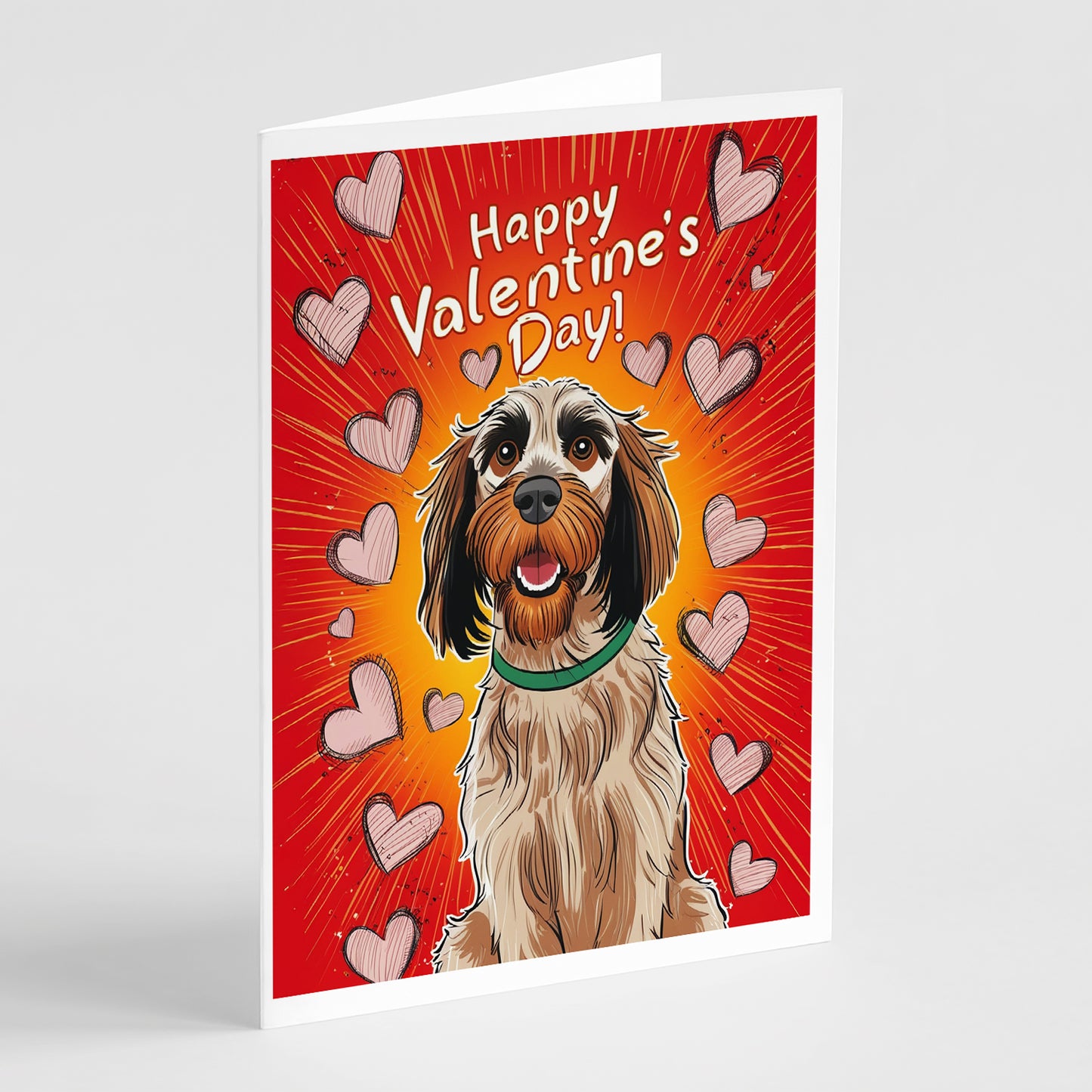 Buy this Wirehaired Pointing Griffon Happy Valentine's Day Greeting Cards Pack of 8