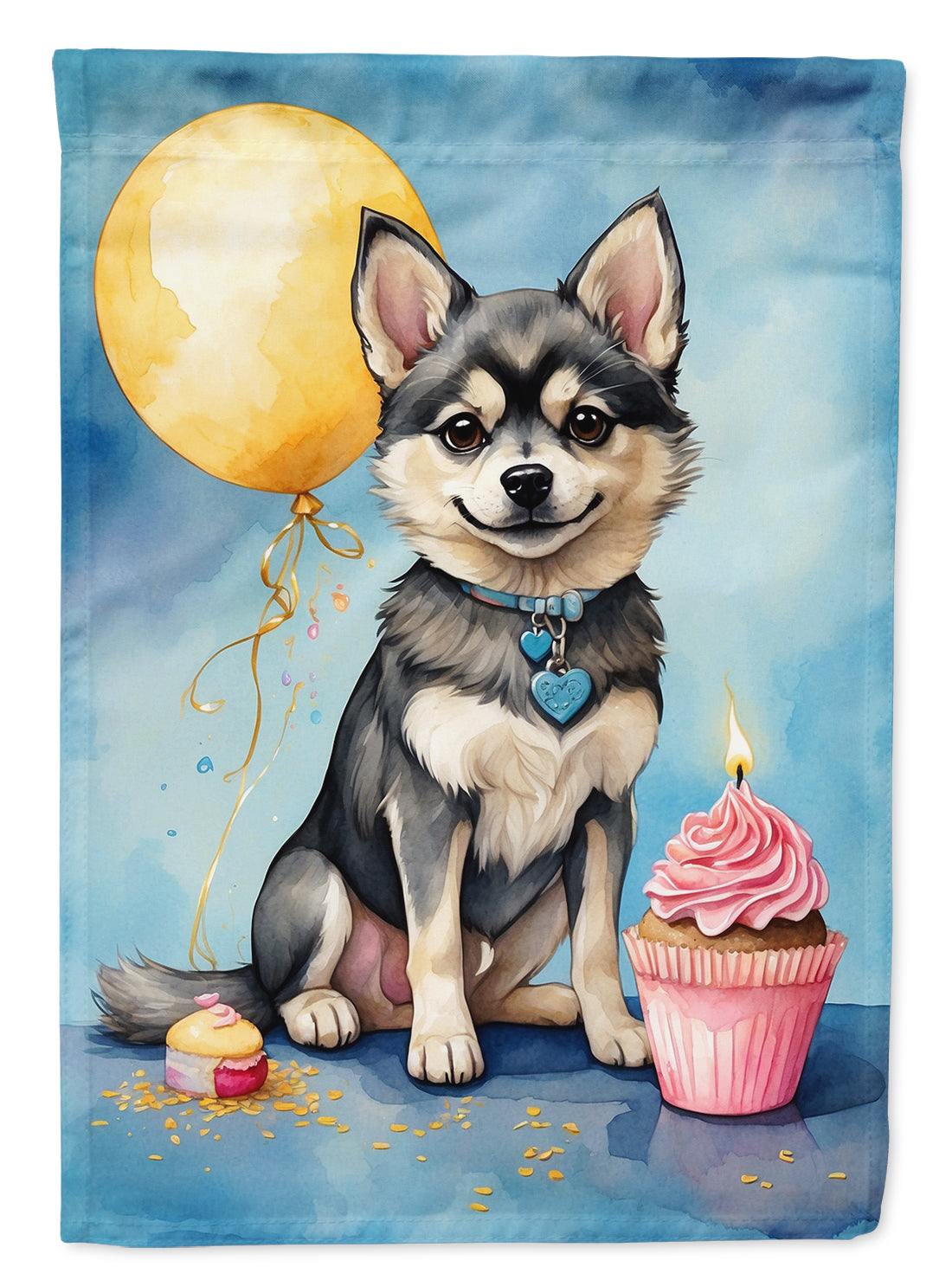 Buy this Alaskan Klee Kai Happy Birthday House Flag