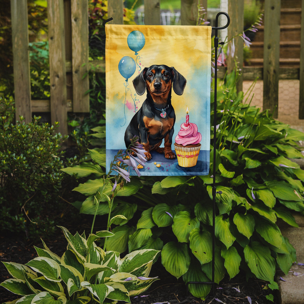 Dachshund Happy Birthday Garden Flag