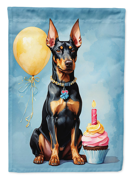 Buy this Doberman Pinscher Happy Birthday Garden Flag