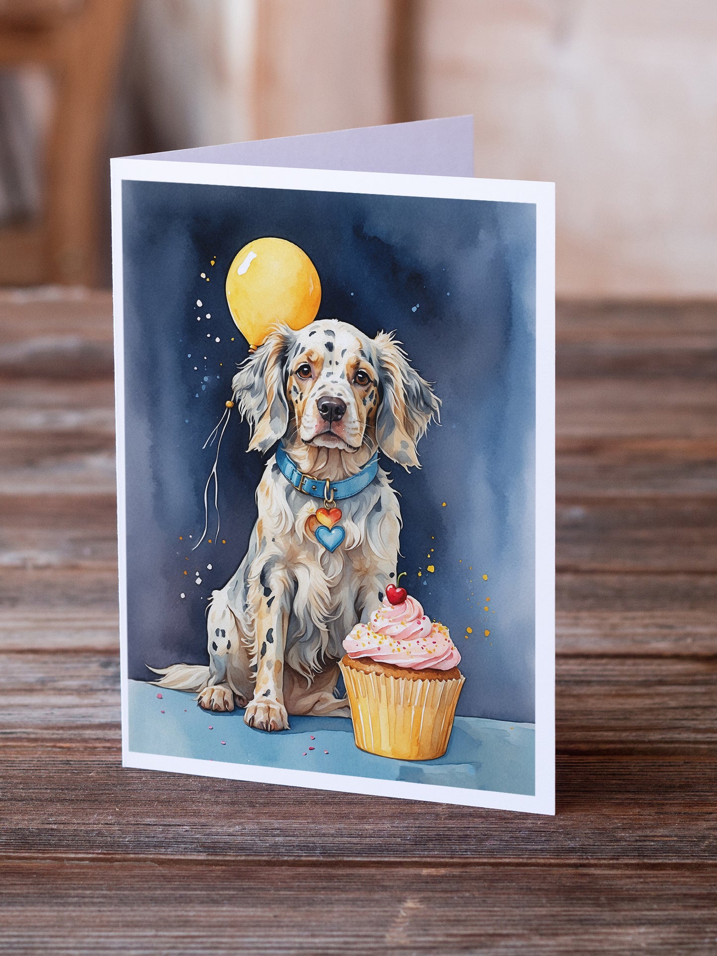 English Setter Happy Birthday Greeting Cards Pack of 8