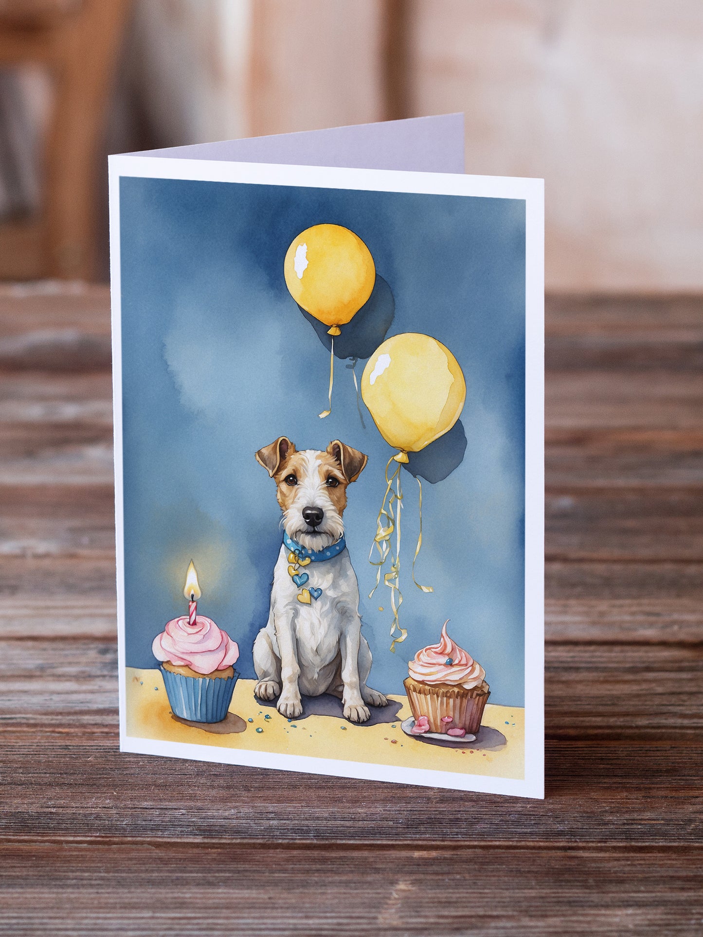 Fox Terrier Happy Birthday Greeting Cards Pack of 8