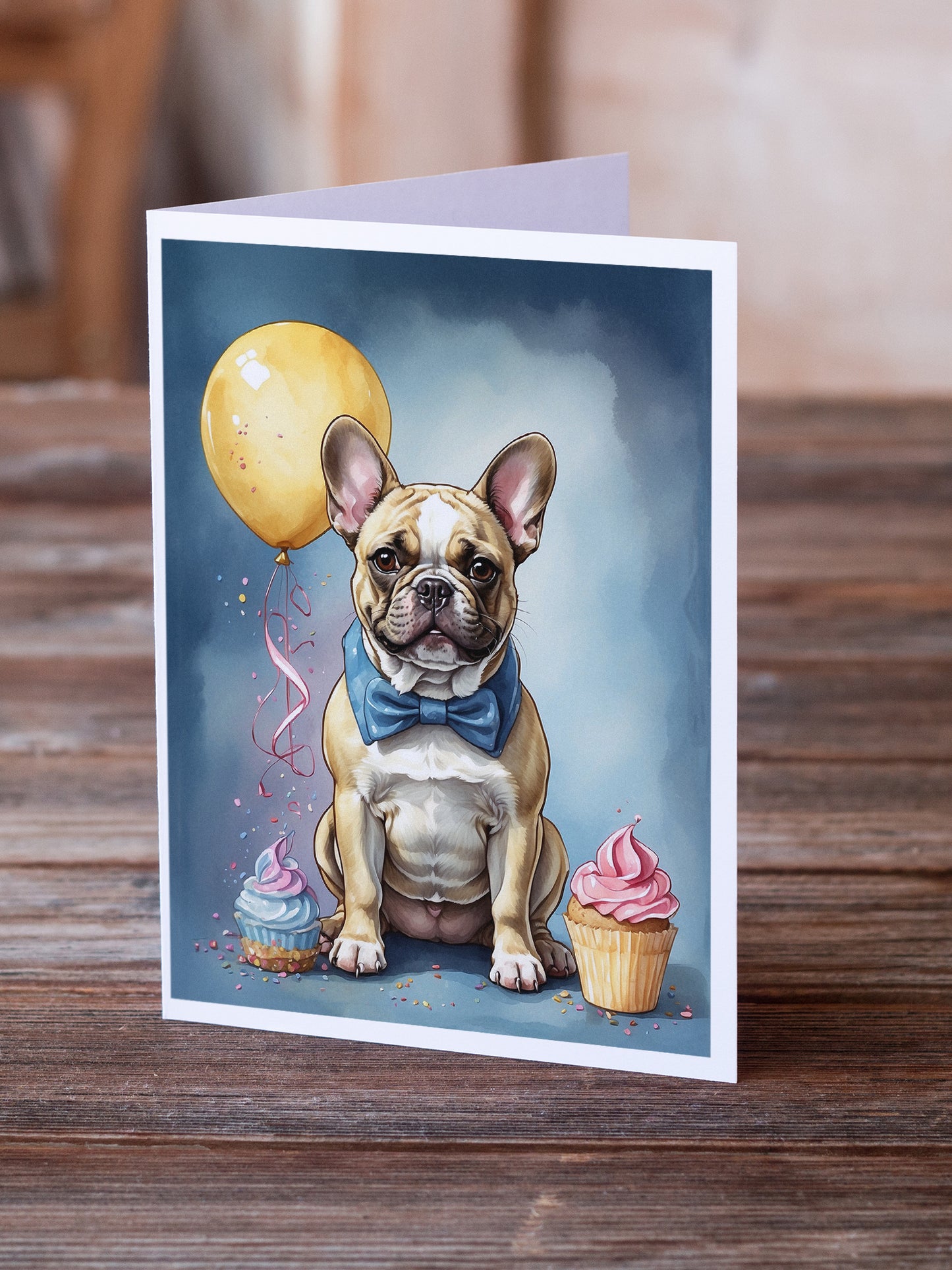 French Bulldog Happy Birthday Greeting Cards Pack of 8