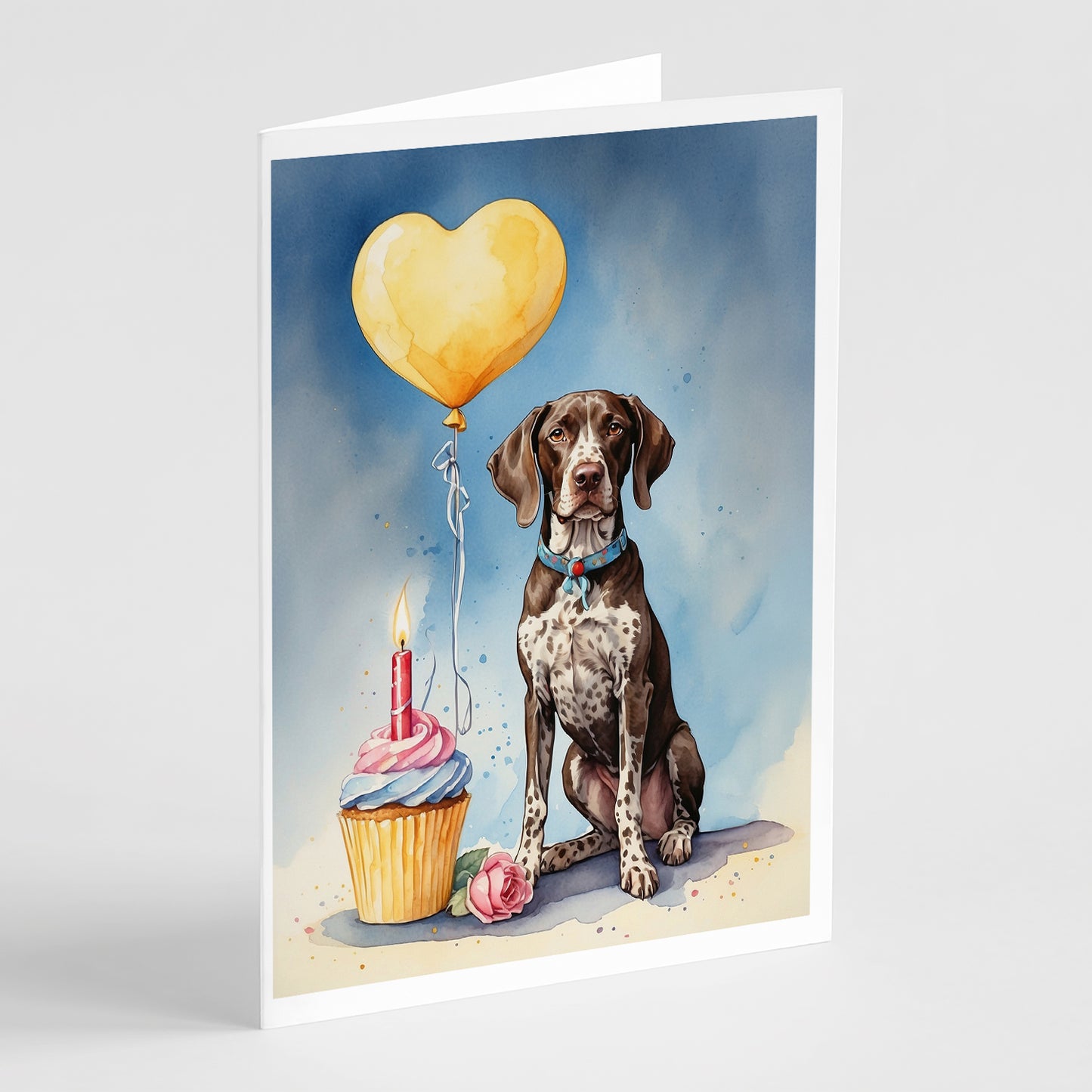 Buy this German Shorthaired Pointer Happy Birthday Greeting Cards Pack of 8