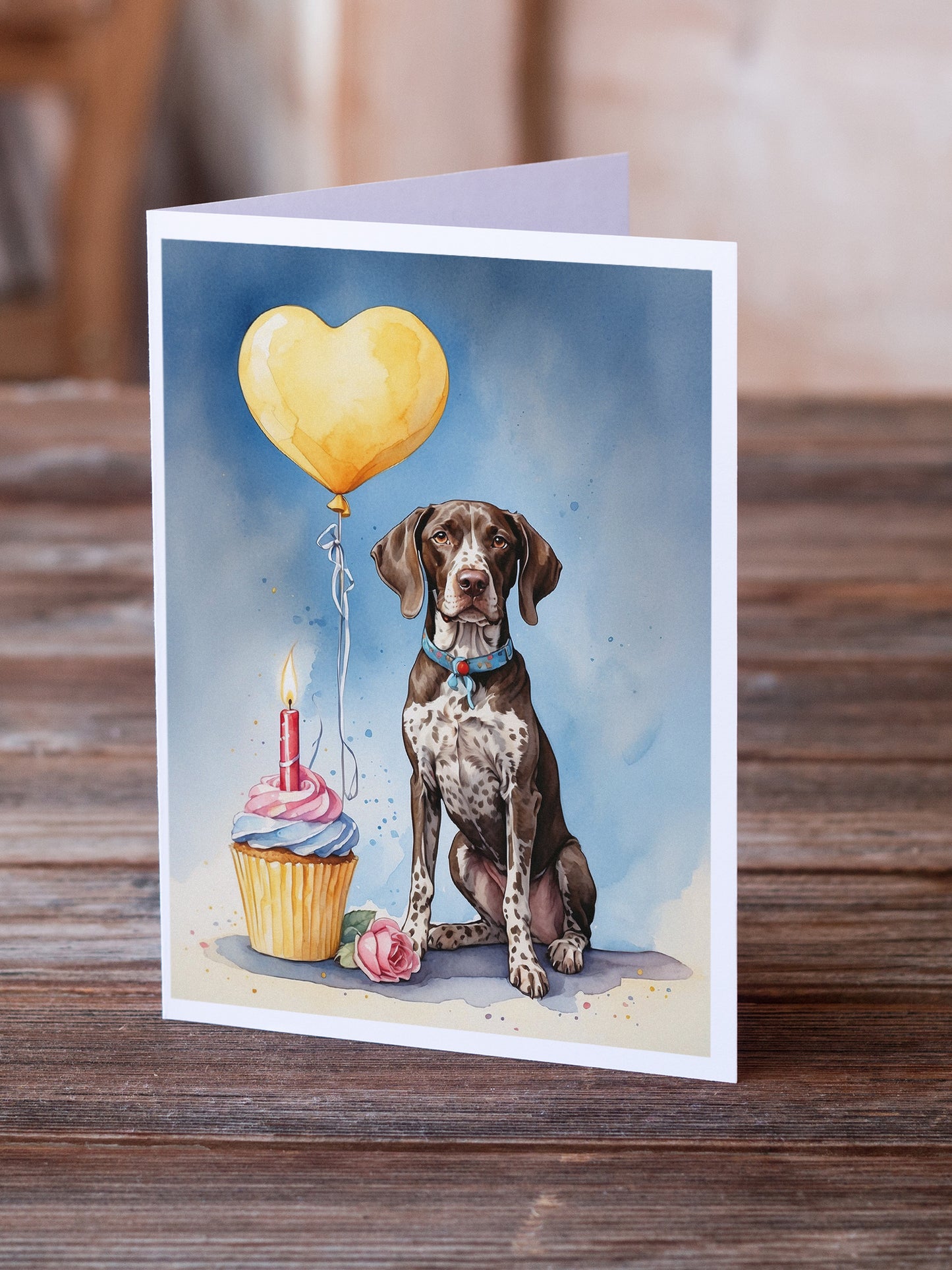 German Shorthaired Pointer Happy Birthday Greeting Cards Pack of 8