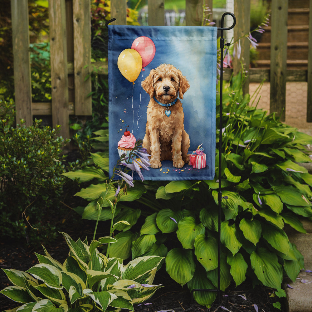 Goldendoodle Happy Birthday Garden Flag