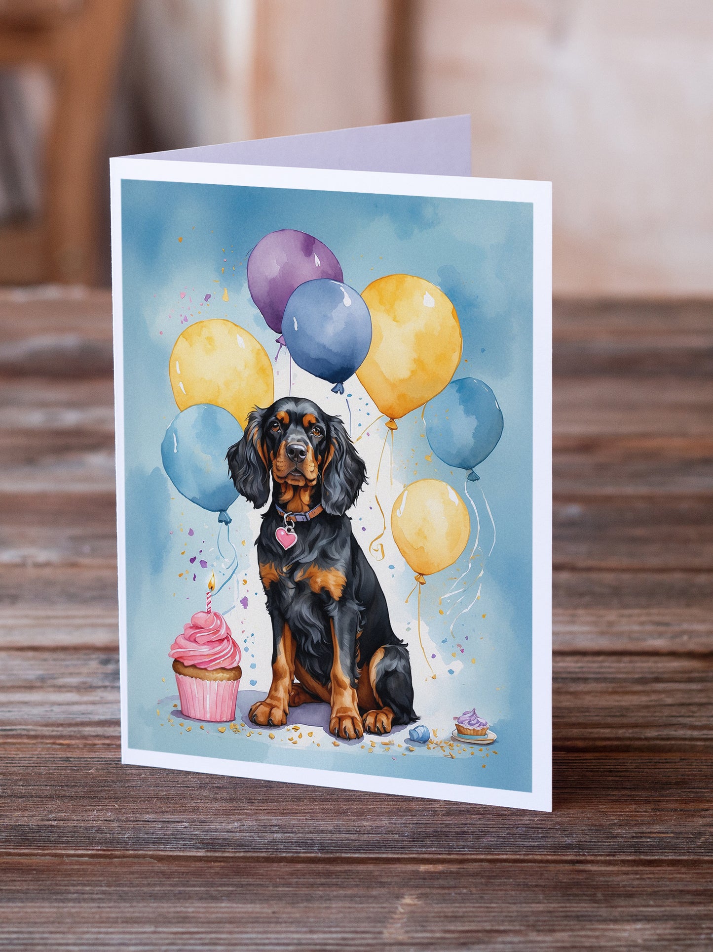 Gordon Setter Happy Birthday Greeting Cards Pack of 8