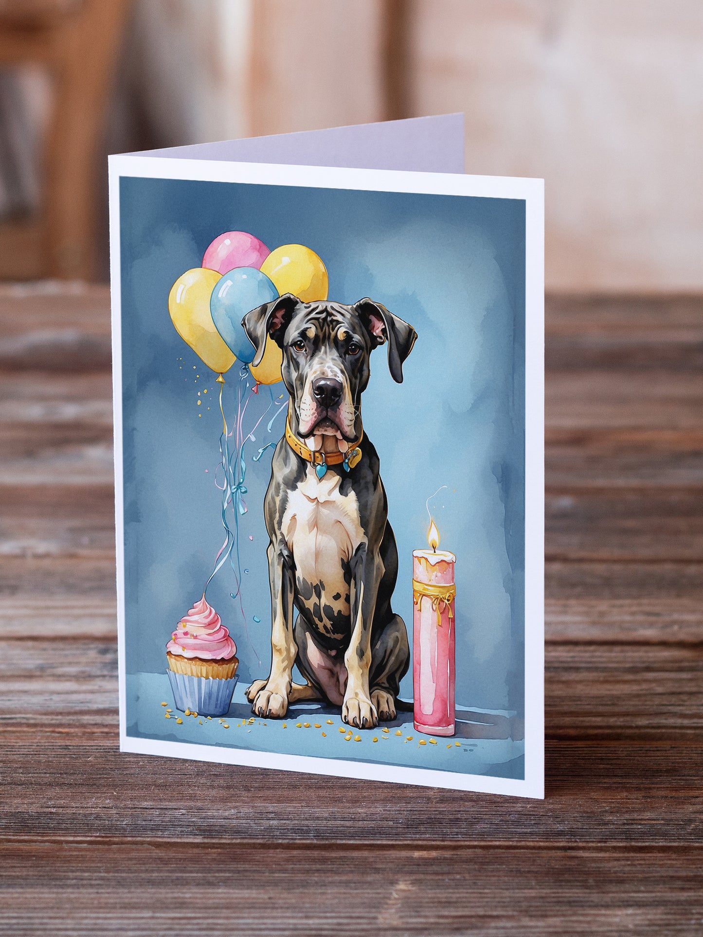 Great Dane Happy Birthday Greeting Cards Pack of 8