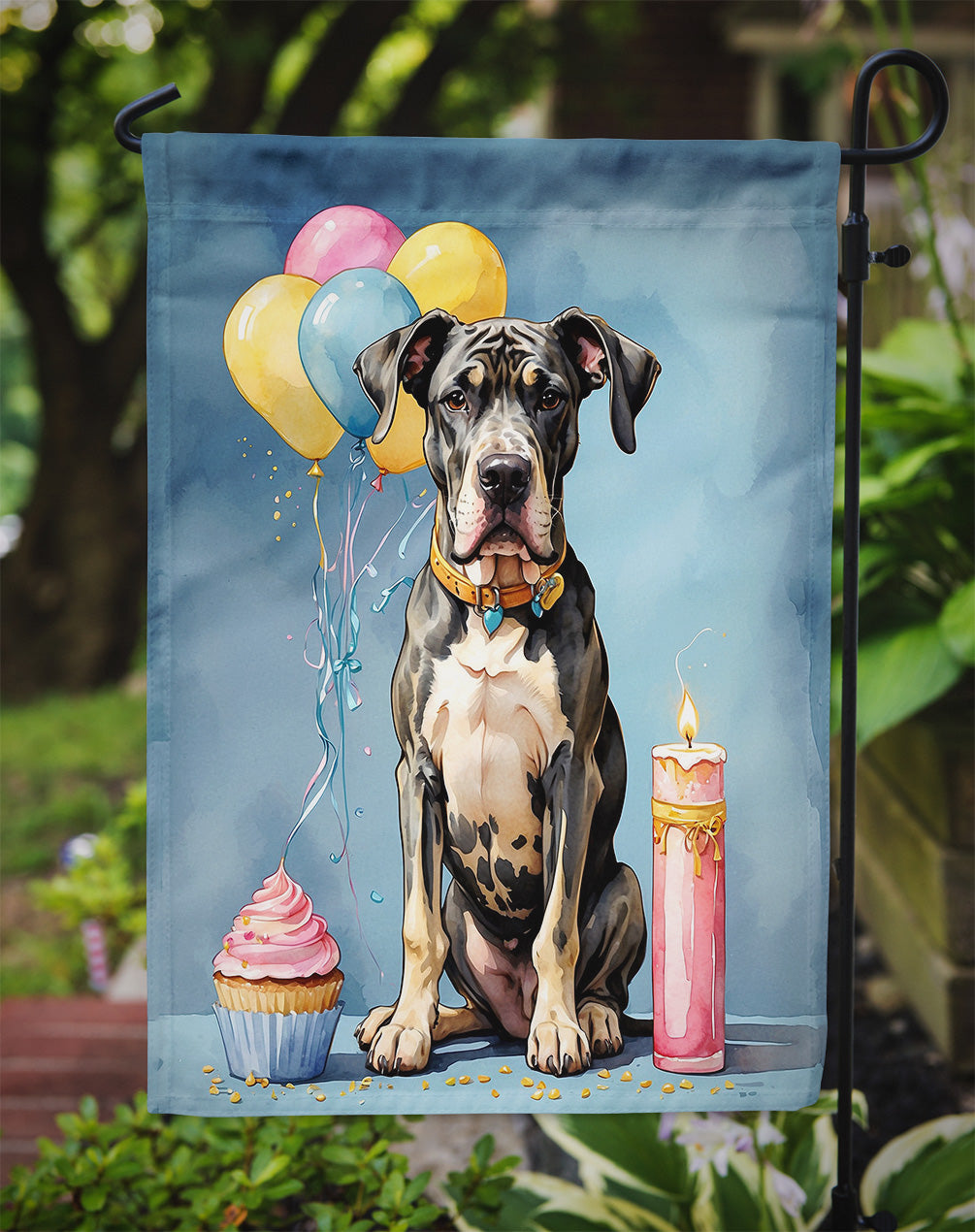 Great Dane Happy Birthday Garden Flag