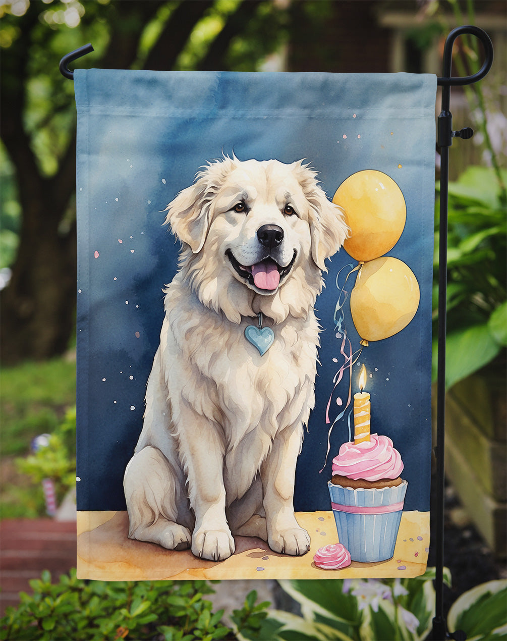 Great Pyrenees Happy Birthday Garden Flag