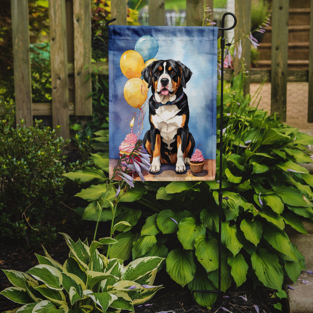 Greater Swiss Mountain Dog Happy Birthday Garden Flag