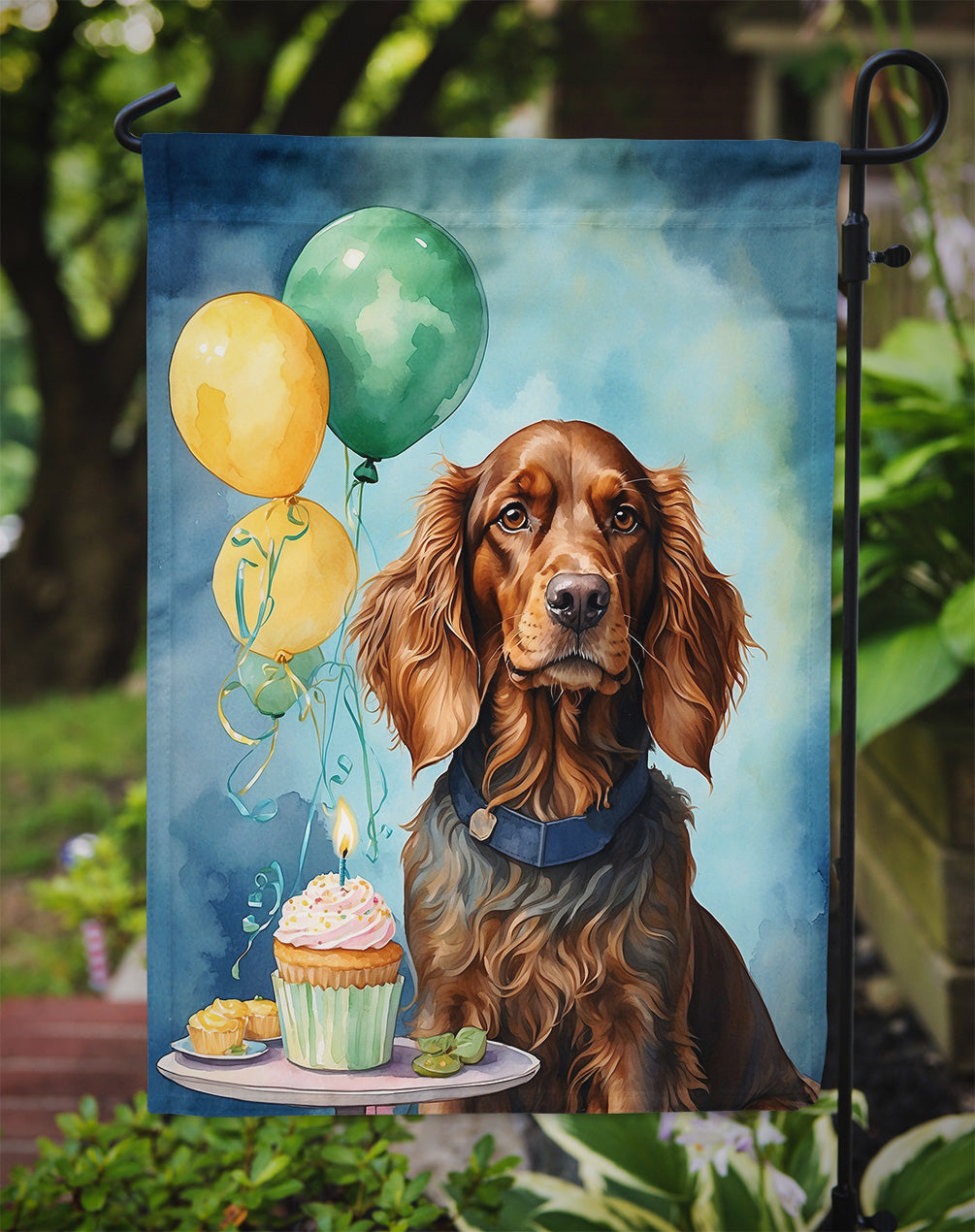 Irish Setter Happy Birthday Garden Flag