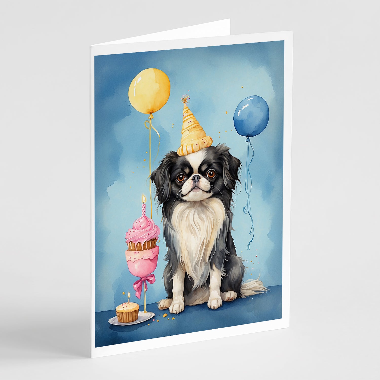 Buy this Japanese Chin Happy Birthday Greeting Cards Pack of 8