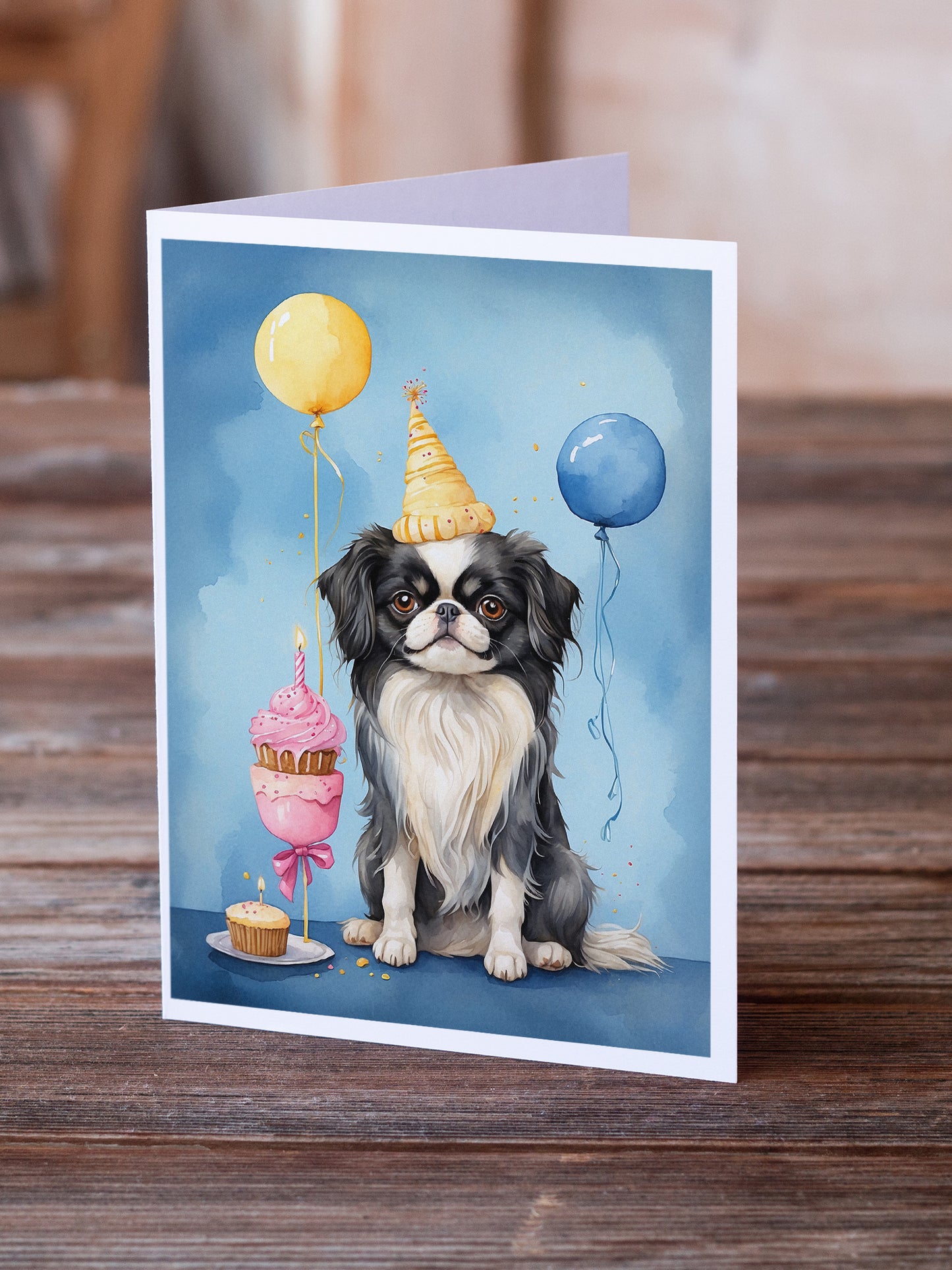Japanese Chin Happy Birthday Greeting Cards Pack of 8