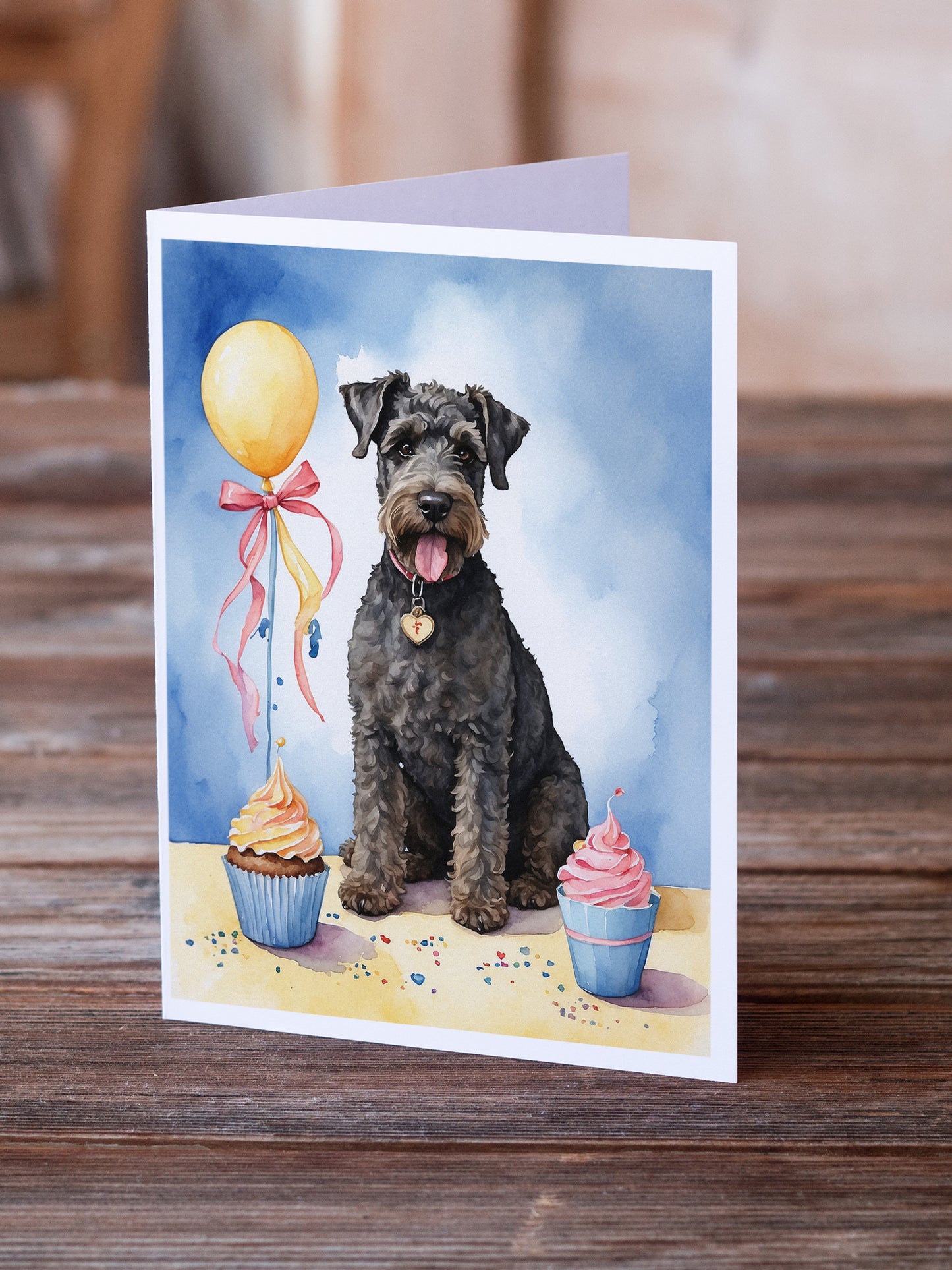 Kerry Blue Terrier Happy Birthday Greeting Cards Pack of 8