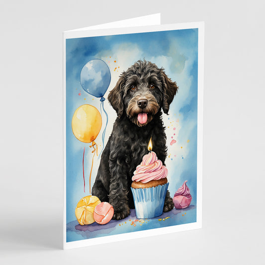 Buy this Labradoodle Black Happy Birthday Greeting Cards Pack of 8