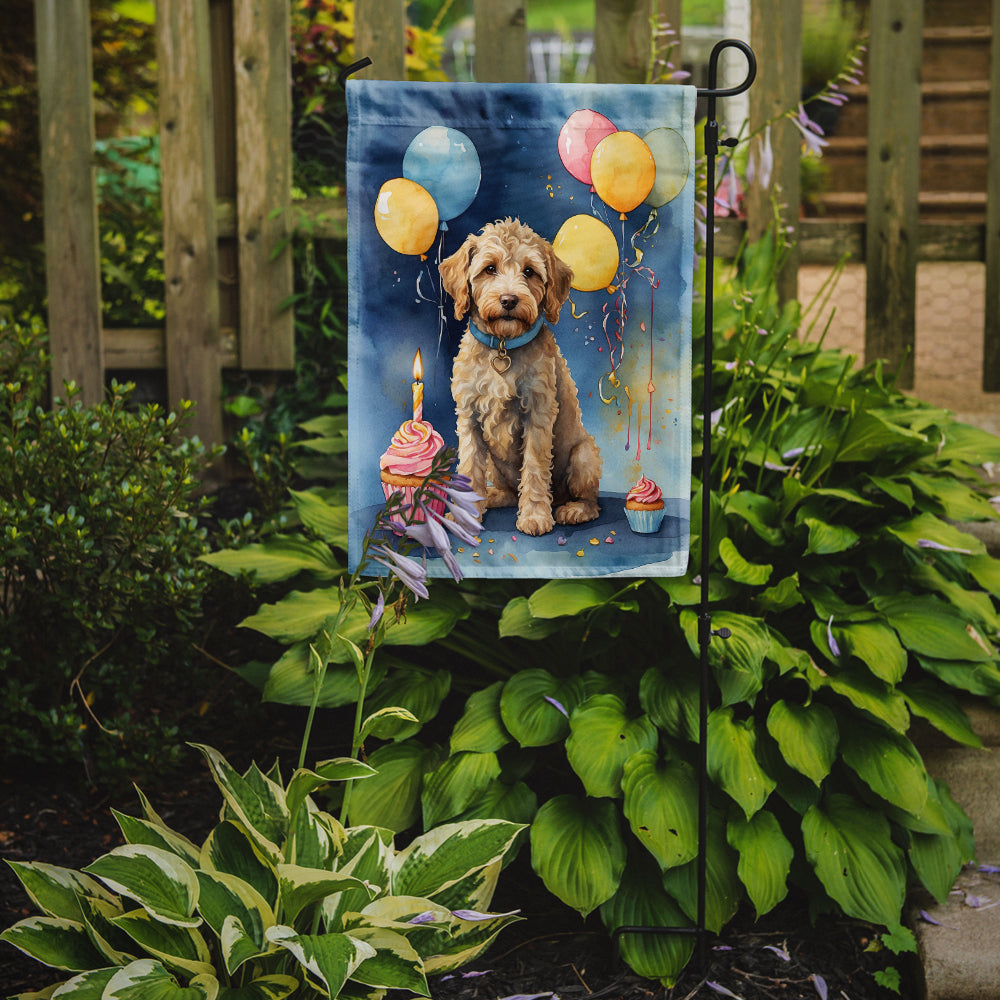 Labradoodle Happy Birthday Garden Flag