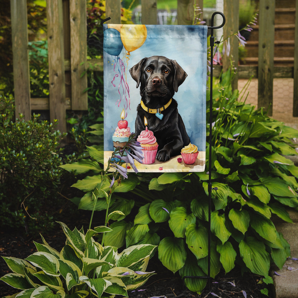 Black Labrador Retriever Happy Birthday Garden Flag