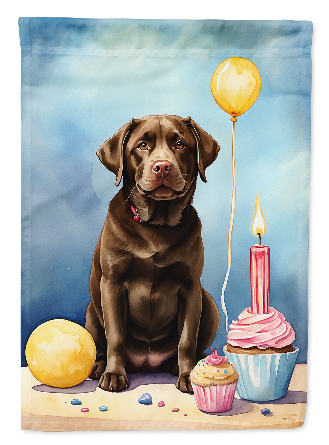 Buy this Chocolate Labrador Retriever Happy Birthday House Flag