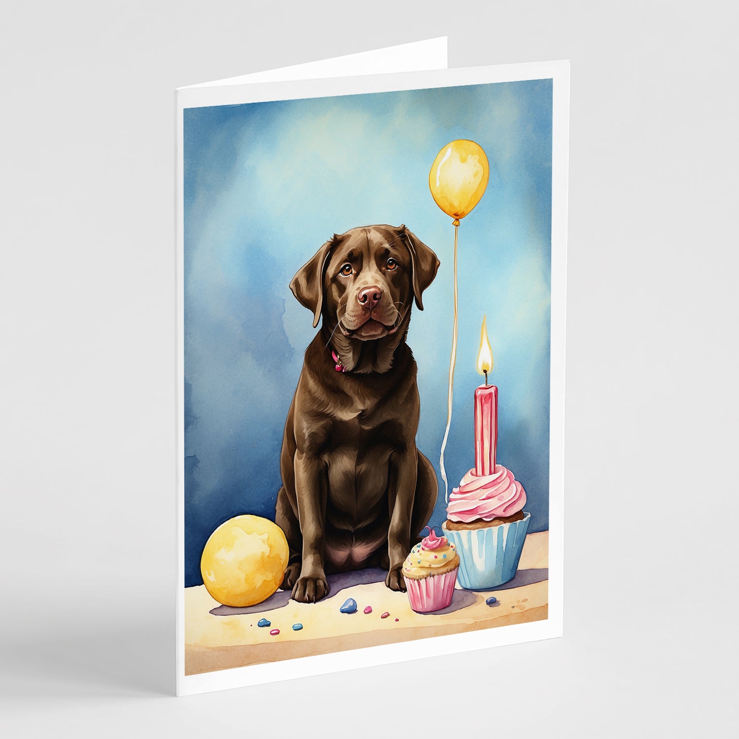Buy this Chocolate Labrador Retriever Happy Birthday Greeting Cards Pack of 8
