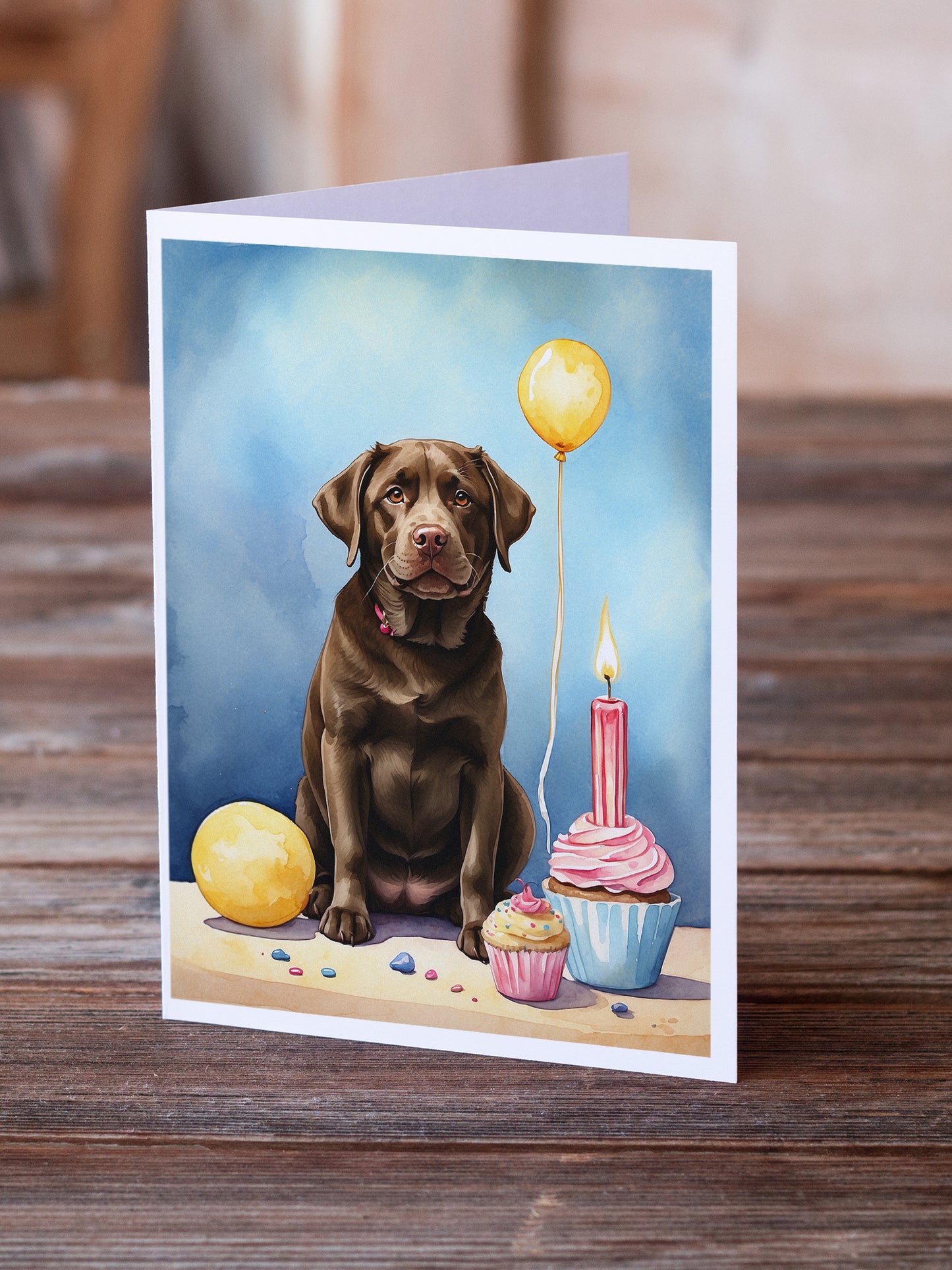 Chocolate Labrador Retriever Happy Birthday Greeting Cards Pack of 8