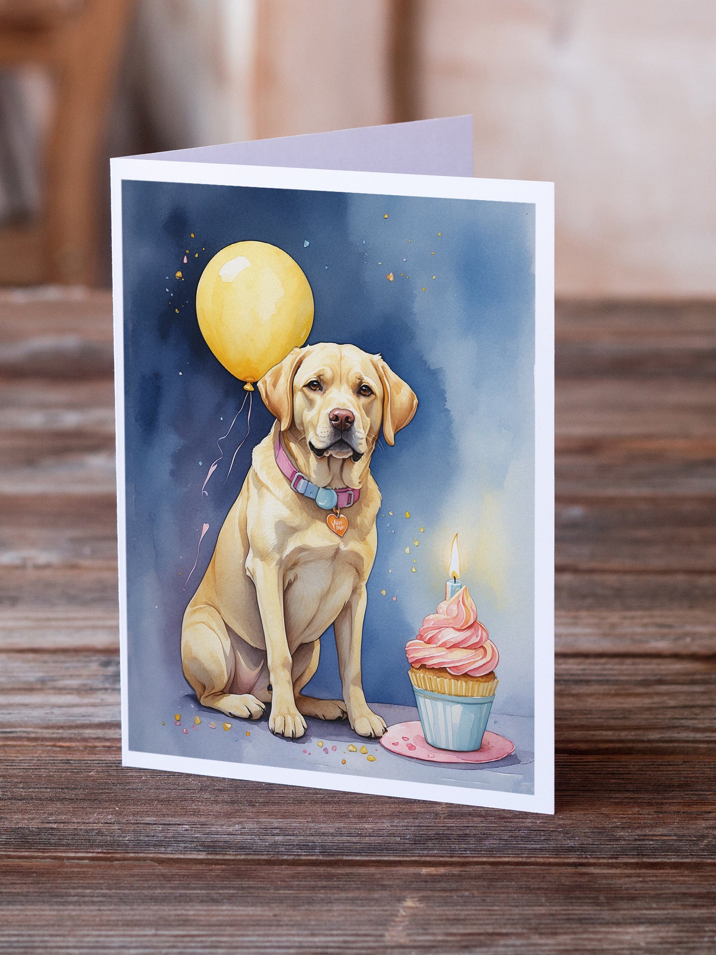 Yellow Labrador Retriever Happy Birthday Greeting Cards Pack of 8