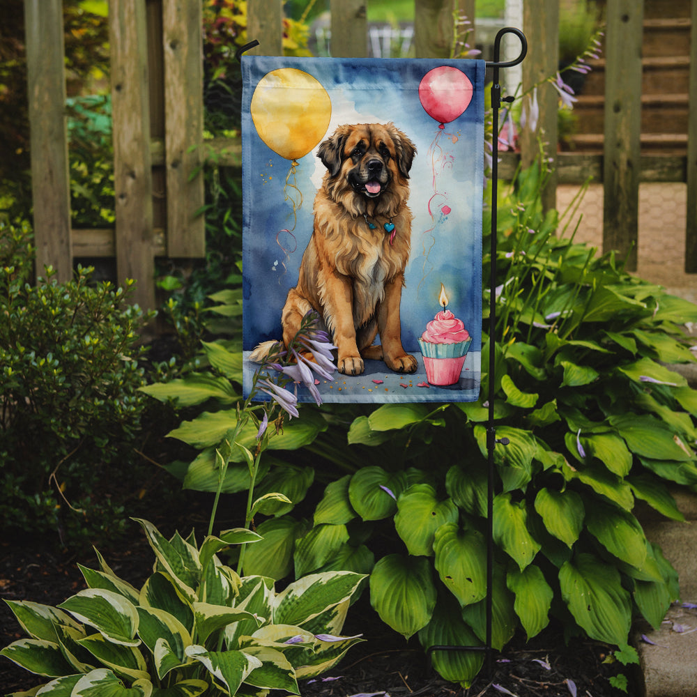 Leonberger Happy Birthday Garden Flag