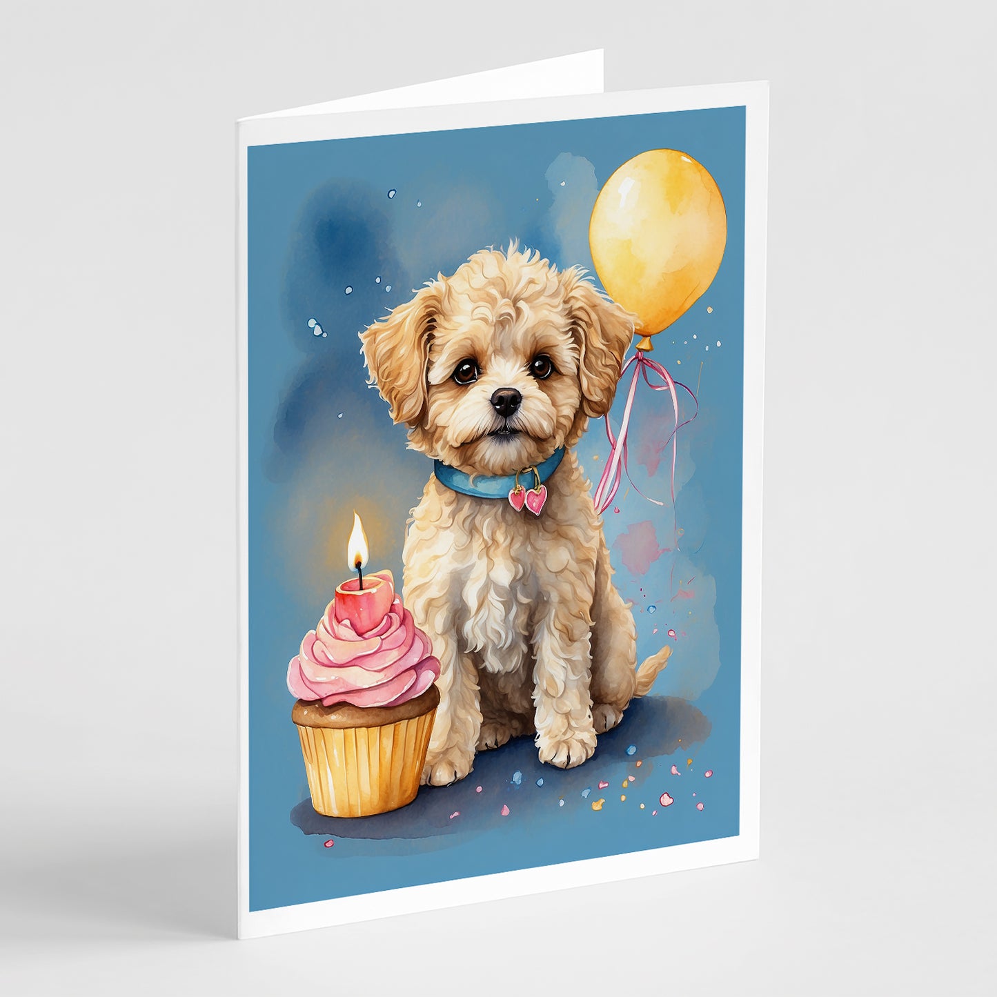 Buy this Maltipoo Happy Birthday Greeting Cards Pack of 8