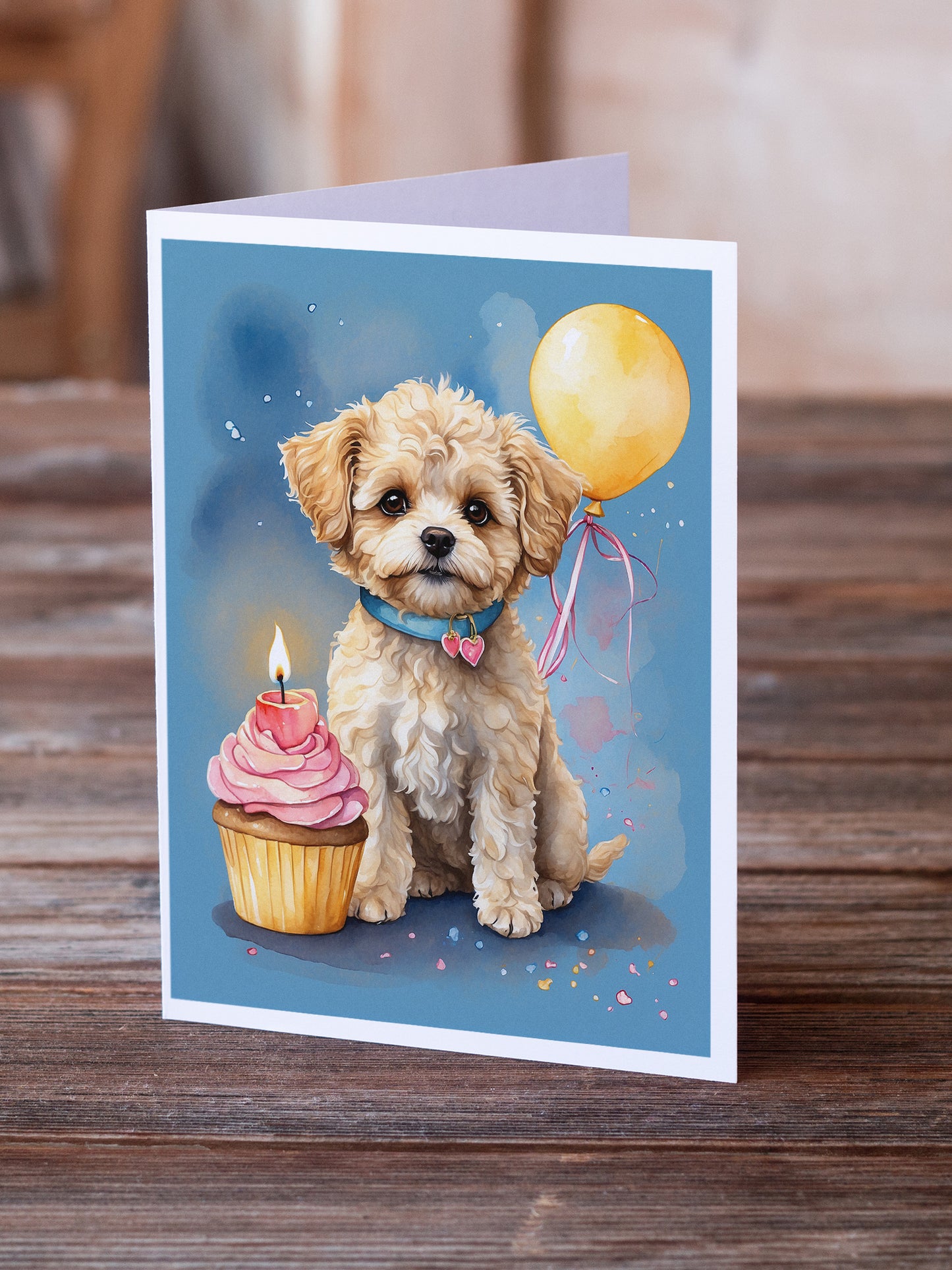 Maltipoo Happy Birthday Greeting Cards Pack of 8