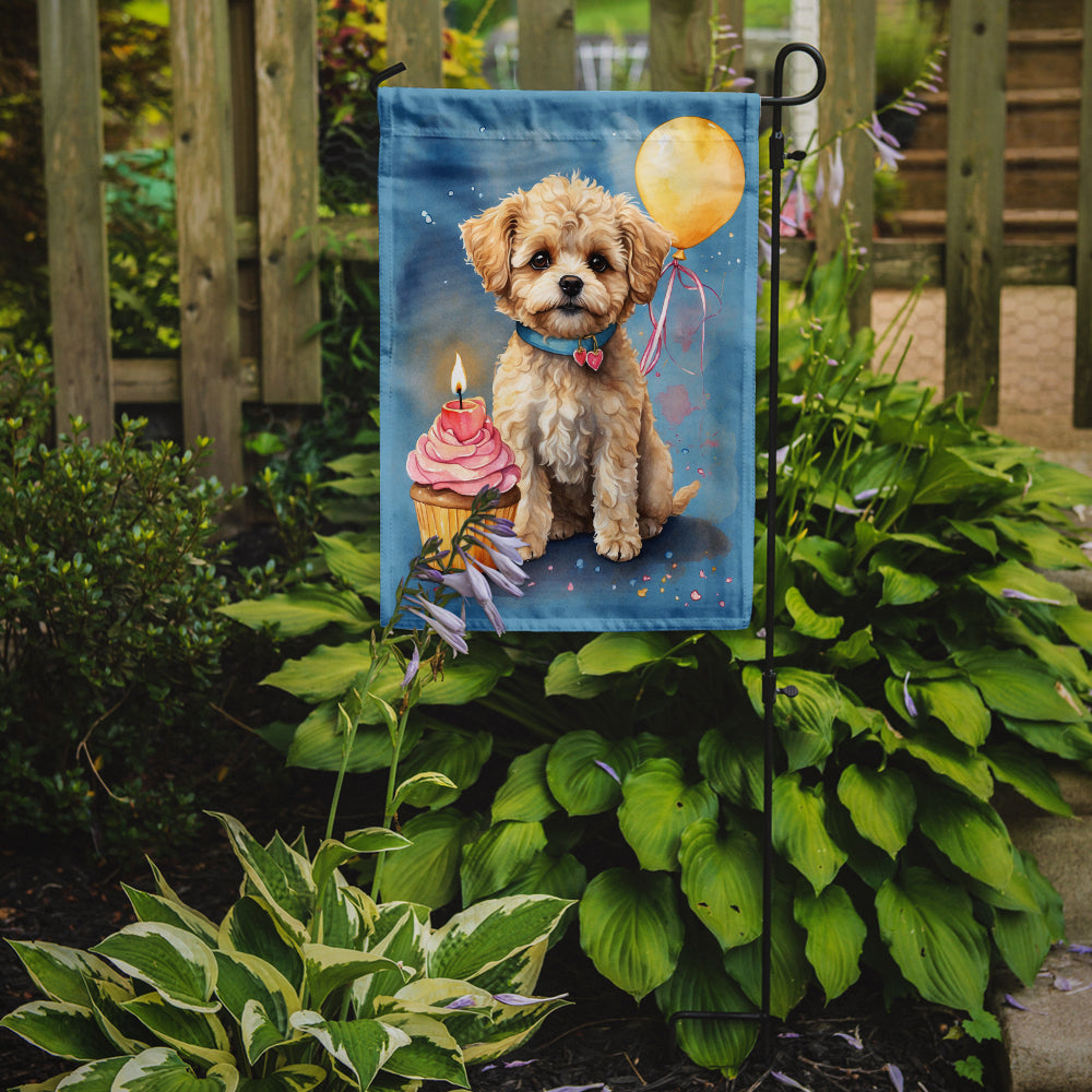 Maltipoo Happy Birthday Garden Flag