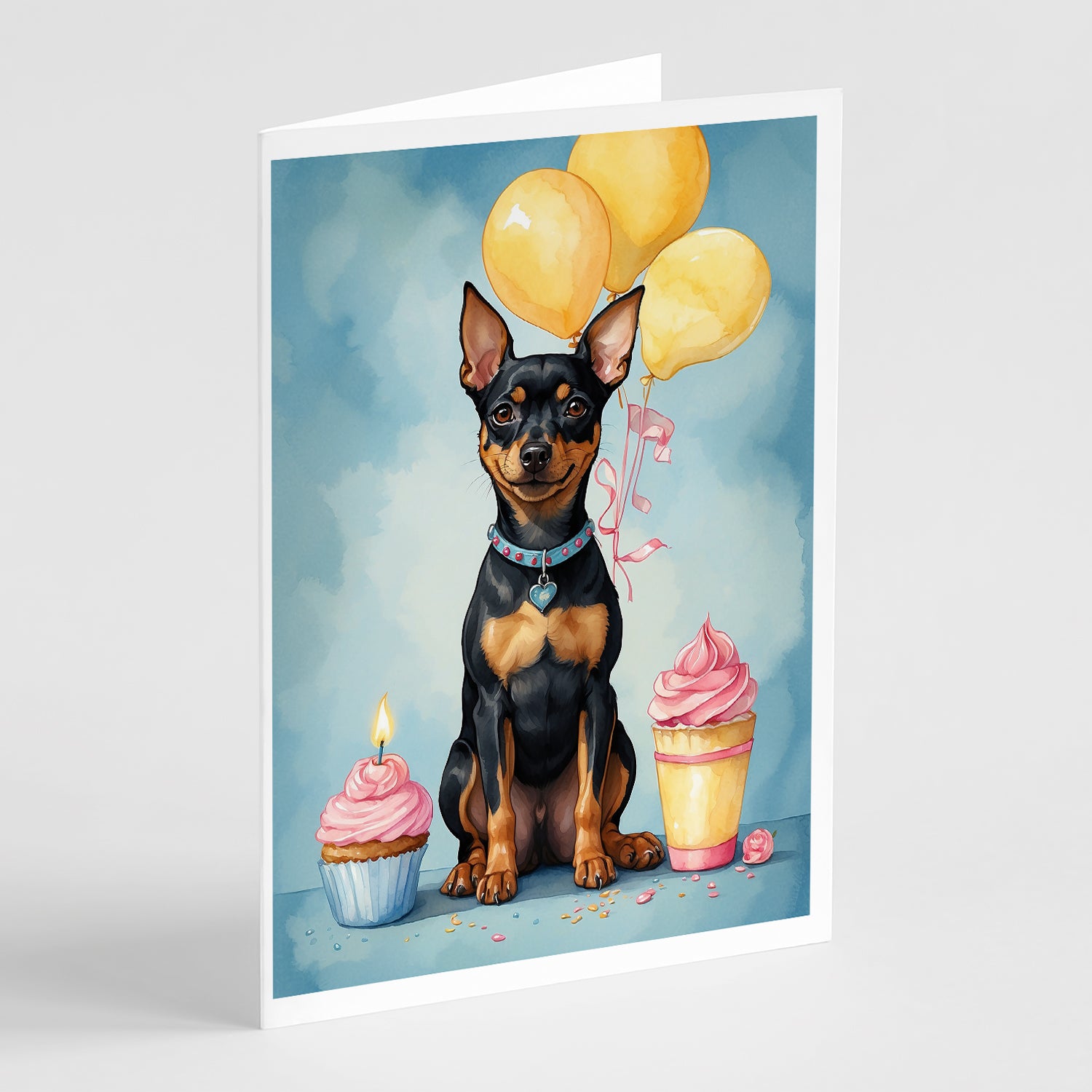 Buy this Miniature Pinscher Happy Birthday Greeting Cards Pack of 8
