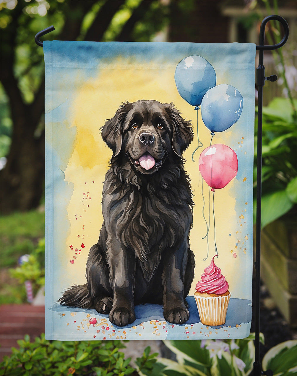 Newfoundland Happy Birthday Garden Flag