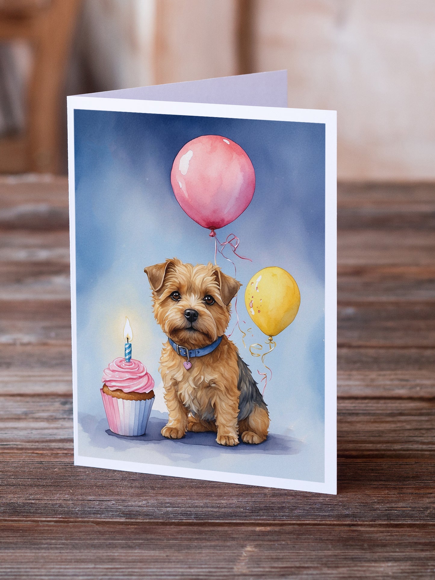 Norfolk Terrier Happy Birthday Greeting Cards Pack of 8
