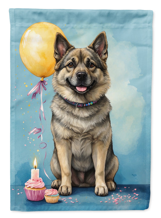 Buy this Norwegian Elkhound Happy Birthday Garden Flag