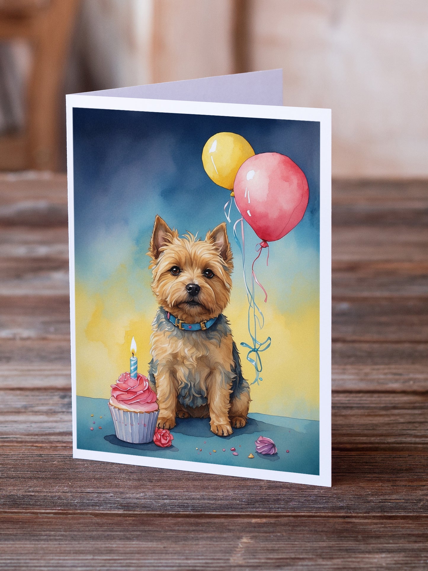 Norwich Terrier Happy Birthday Greeting Cards Pack of 8
