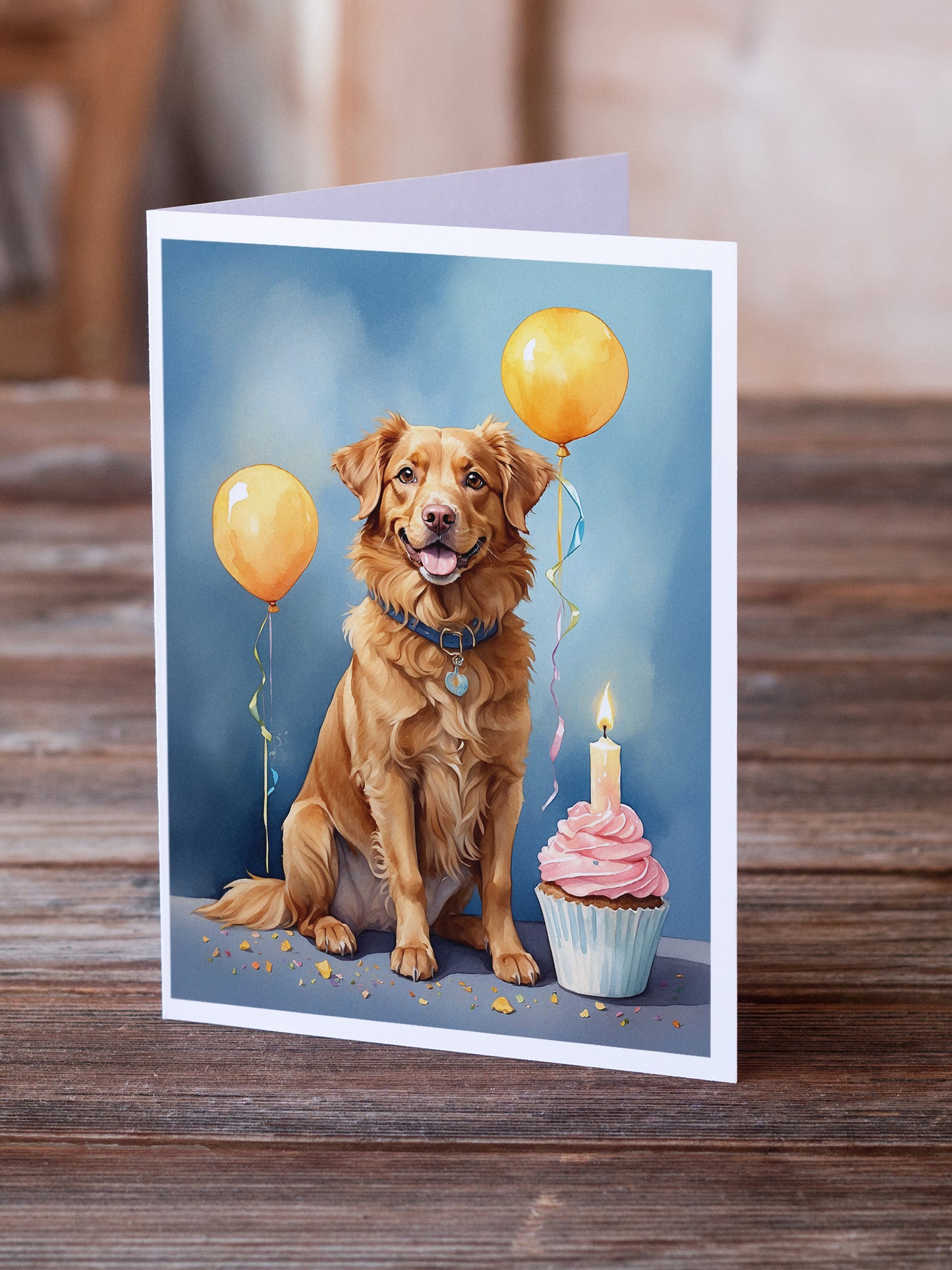 Nova Scotia Duck Tolling Retriever Happy Birthday Greeting Cards Pack of 8