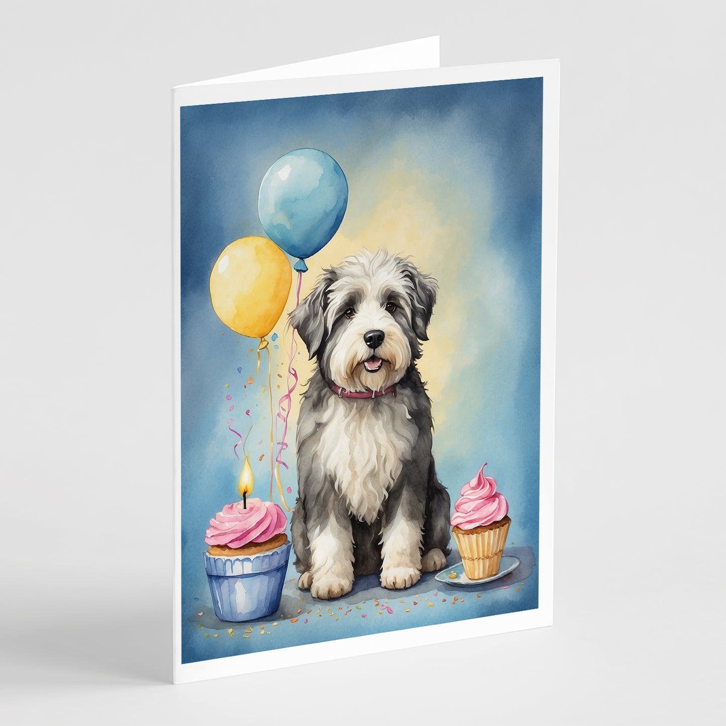 Buy this Old English Sheepdog Happy Birthday Greeting Cards Pack of 8