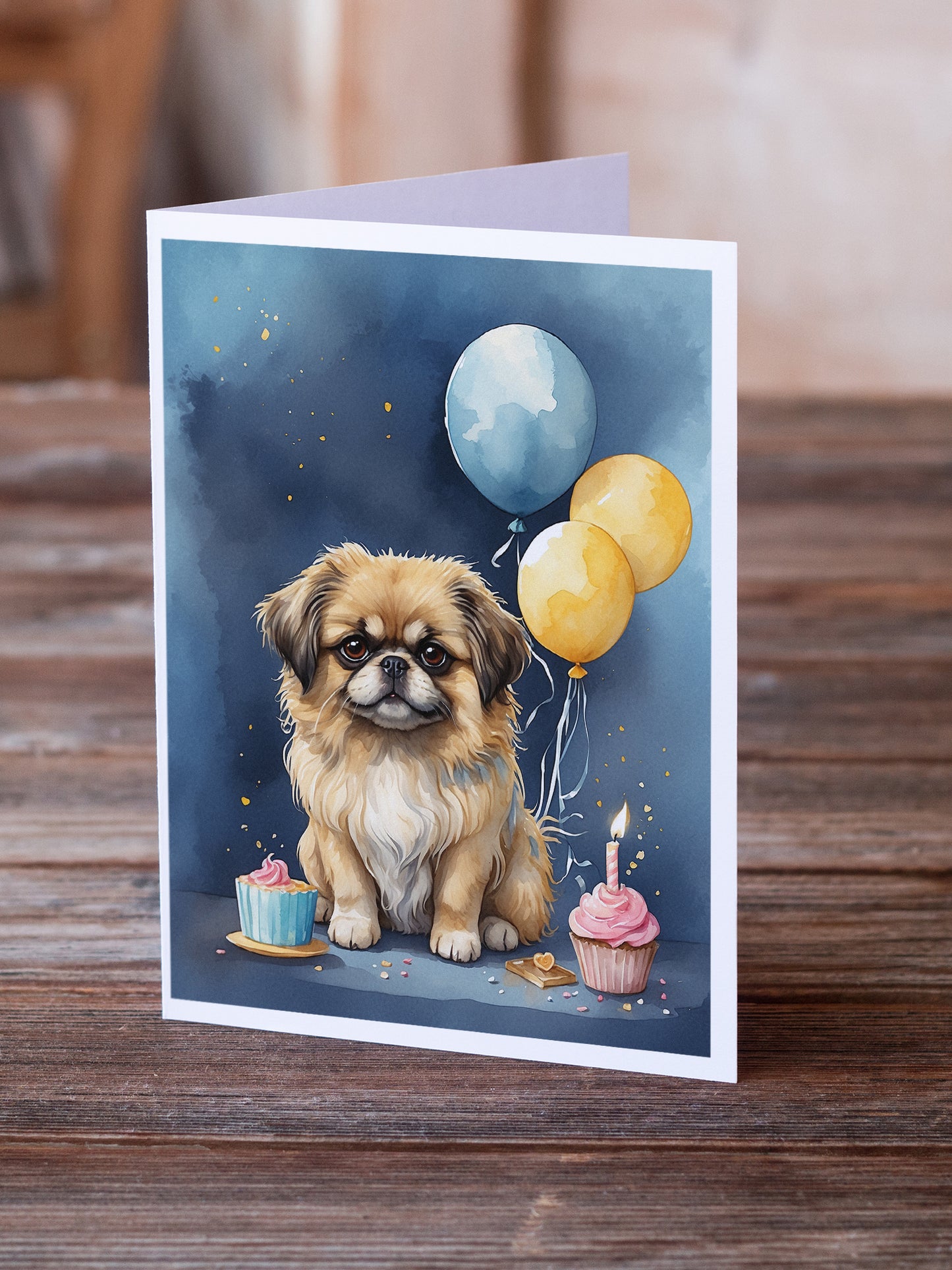 Pekingese Happy Birthday Greeting Cards Pack of 8